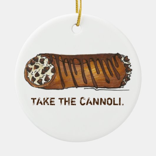 Neem het Italiaanse deeg van de Cannoli Chocolate  Keramisch Ornament (Voorkant)