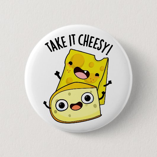 Neem het kaas komische voedsel grap ronde button 5,7 cm (Voorkant)
