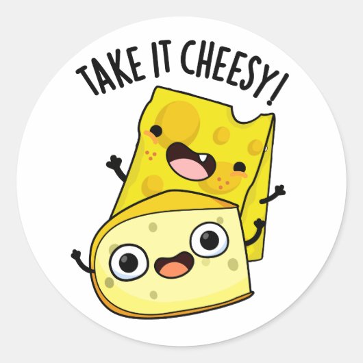 Neem het kaas komische voedsel grap ronde sticker (Voorkant)