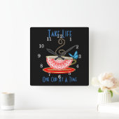 Neem het leven één keer per keer van thee vierkante klok (Huis)