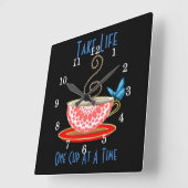 Neem het leven één keer per keer van thee vierkante klok (Hoek)