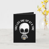 Neem het leven één slok per keer - Aanmoediging Kaart (Gele Bloem)