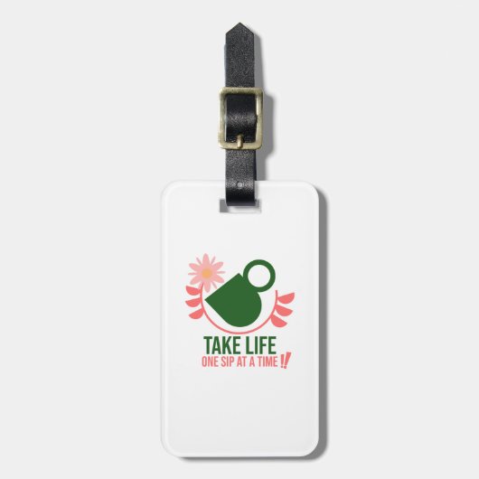 Neem het leven een slok per keer - Bagagelabels (Voorkant verticaal)