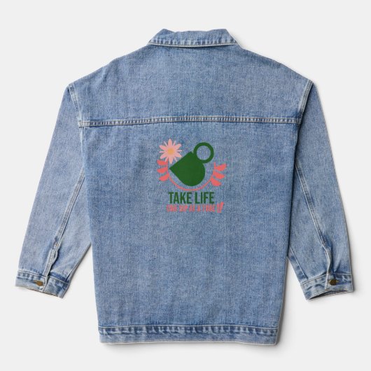 Neem het leven, één slok per keer - Denim Jacket (Achterkant)