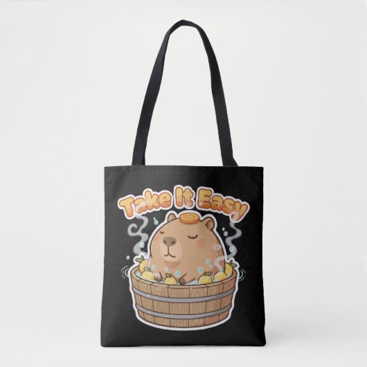 Neem het maar gemakkelijk Cute Capybara | Grappig Tote Bag (Voorkant)
