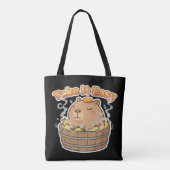 Neem het maar gemakkelijk Cute Capybara | Grappig Tote Bag (Achterkant)