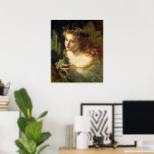 Neem het mooie gezicht van de vrouw, vlinderfeeën poster (Thuiskantoor)