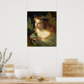 Neem het mooie gezicht van de vrouw, vlinderfeeën poster (Keuken)