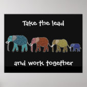 Neem het Motivatie Poster van de Lead Elephants (Voorkant)