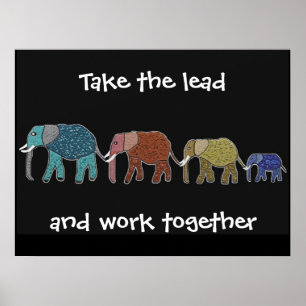Neem het Motivatie Poster van de Lead Elephants