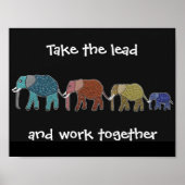Neem het Motivatie Poster van de Lead Elephants (Voorkant)