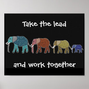 Neem het Motivatie Poster van de Lead Elephants