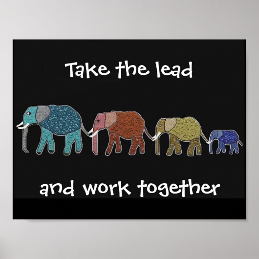 Neem het Motivatie Poster van de Lead Elephants (Voorkant)