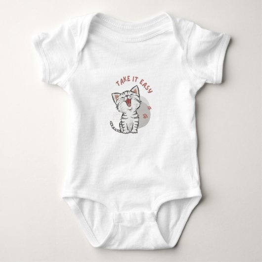 Neem het rustig aan Grappig kitten cat baby pak Romper (Voorkant)