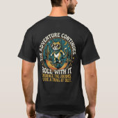 Neem het rustig aan Kat Skateboard Ga met de stroo T-shirt (Achterkant)