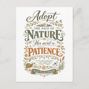 "Neem het tempo van de natuur aan" -- Emerson cita Briefkaart