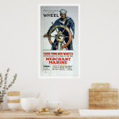 Neem het wiel — Merchant Marine (US02058) Poster (Keuken)