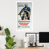 Neem het wiel — Merchant Marine (US02058) Poster (Thuiskantoor)