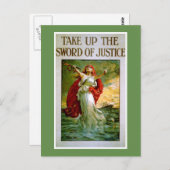 Neem het zwaard van de rechtvaardigheid op briefkaart (Voorkant / Achterkant)