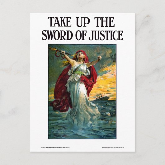 Neem het zwaard van de rechtvaardigheid op briefkaart (Voorkant)