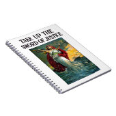 Neem het zwaard van de rechtvaardigheid op notitieboek (Rechterzijde)