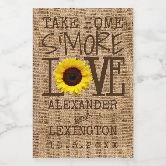 Neem Home's Meer Liefde Zonnebloem Voedselcontainer Etiket (Enkel label)