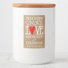 Neem Home's More Love Country Burlap Look Voedselcontainer Etiket