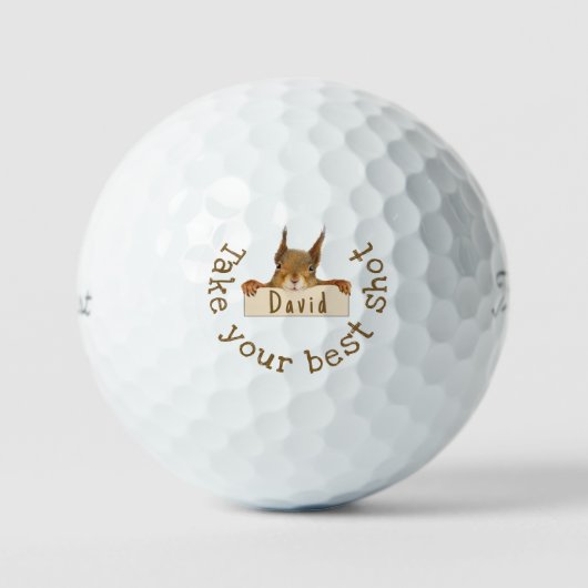 Neem je beste shot aangepaste grappige eekhoorn golfballen (Voorkant)