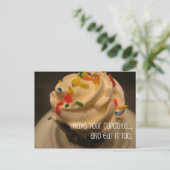 Neem je cupcake en eet hem ook op briefkaart (Staand voorkant)