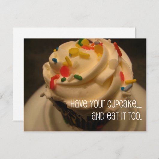 Neem je cupcake en eet hem ook op briefkaart (Voorkant / Achterkant)