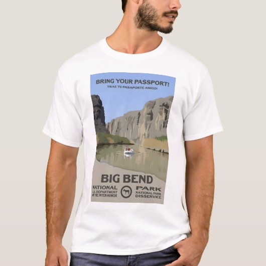 Neem je paspoort mee! - Nationaal park Big Bend T-shirt (Voorkant)