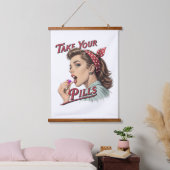 Neem je pillen hangend wandkleed (Slaapkamer)
