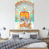 Neem je strepen waar je ook gaat schilderen, Zebra Canvas Afdruk (Insitu (Slaapkamer))