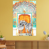 Neem je strepen waar je ook gaat schilderen, Zebra Canvas Afdruk (Insitu (Woonkamer))