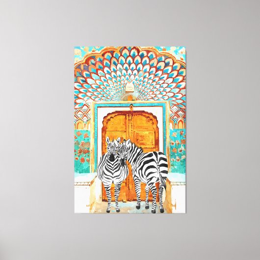 Neem je strepen waar je ook gaat schilderen, Zebra Canvas Afdruk (Voorkant)