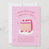 Neem je taart en eet het twee 2e verjaardag kaart (Voorkant)