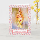 Neem je taart verjaardag Kaart (Gele Bloem)