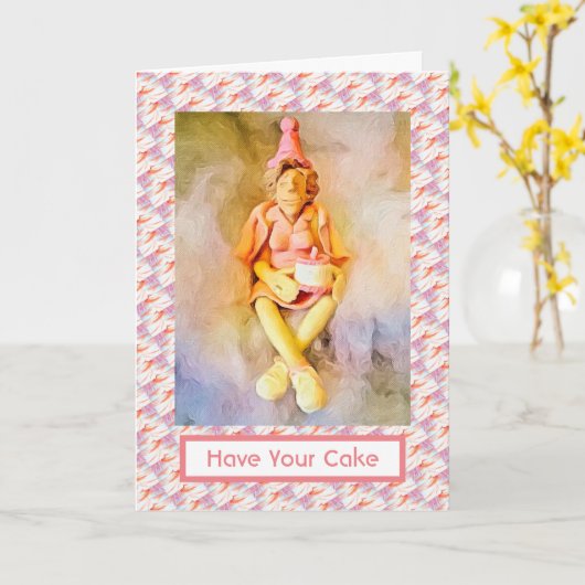 Neem je taart verjaardag Kaart (Gele Bloem)