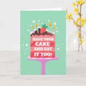 Neem je taart verjaardag Kaart (Gele Bloem)