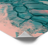 Neem je tijd - Zee schildpad, roze, groen Poster (Hoek)