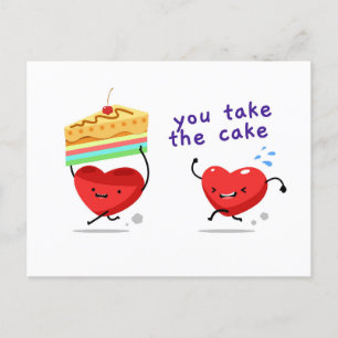 Neem jij de taart   Gelukkige Valentijnsdag   Lief Feestdagenkaart