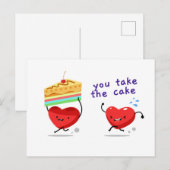 Neem jij de taart | Gelukkige Valentijnsdag | Lief Feestdagenkaart (Voorkant / Achterkant)