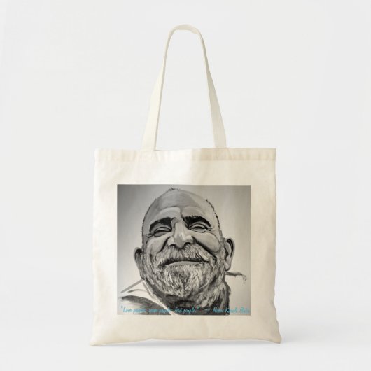 Neem Karoli Baba portret canvas tas (Voorkant)