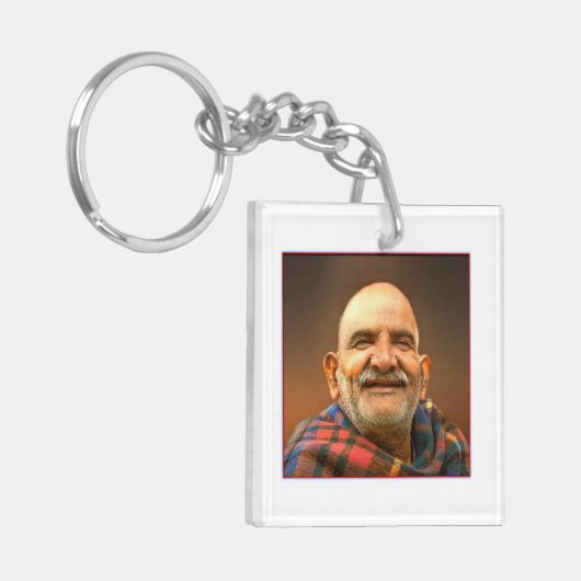 Neem Karoli Baba Sleutelhanger (Voorkant Links)