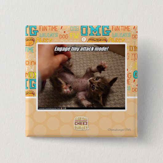 Neem kleine aanvalsmodus in werking! vierkante button 5,1 cm (Voorkant)