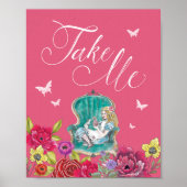 Neem me  Alice in Wonderland Vibrant Floral Poster (Voorkant)