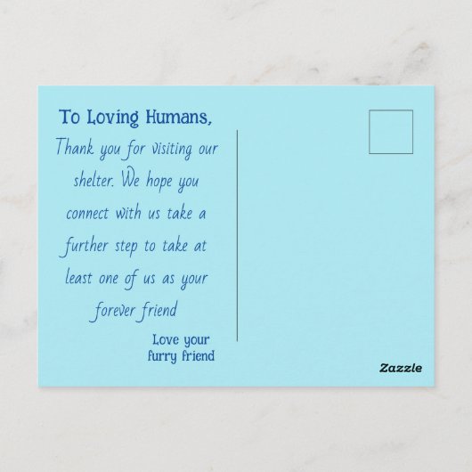 Neem me alsjeblieft Briefkaart (Achterkant)