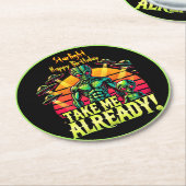 Neem me mee, al levendige kosmische ontmoetingen b ronde kartonnen onderzetter (Gebogen)