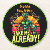 Neem me mee, al levendige kosmische ontmoetingen b ronde kartonnen onderzetter (Voorkant)