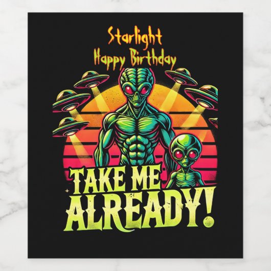 Neem me mee, al levendige kosmische ontmoetingen b wijn etiket (Enkel label)